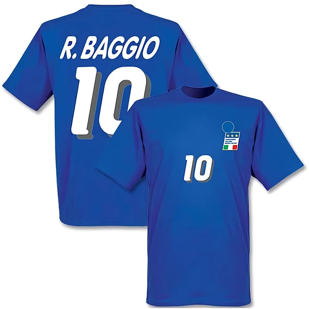 Roberto Baggio Italy 1994 Home T-Shirt (Blue)_0