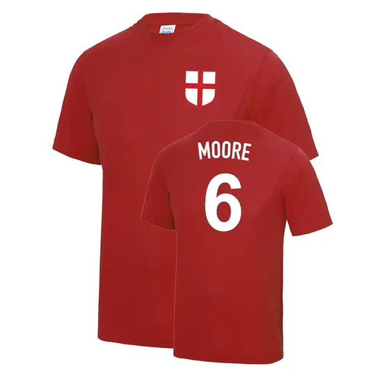 Bobby Moore 1966 England Fancy Dress Football T Shirt - Red_0