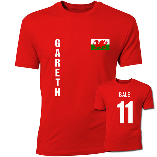Gareth Bale Wales Flag T-Shirt (Red)_0