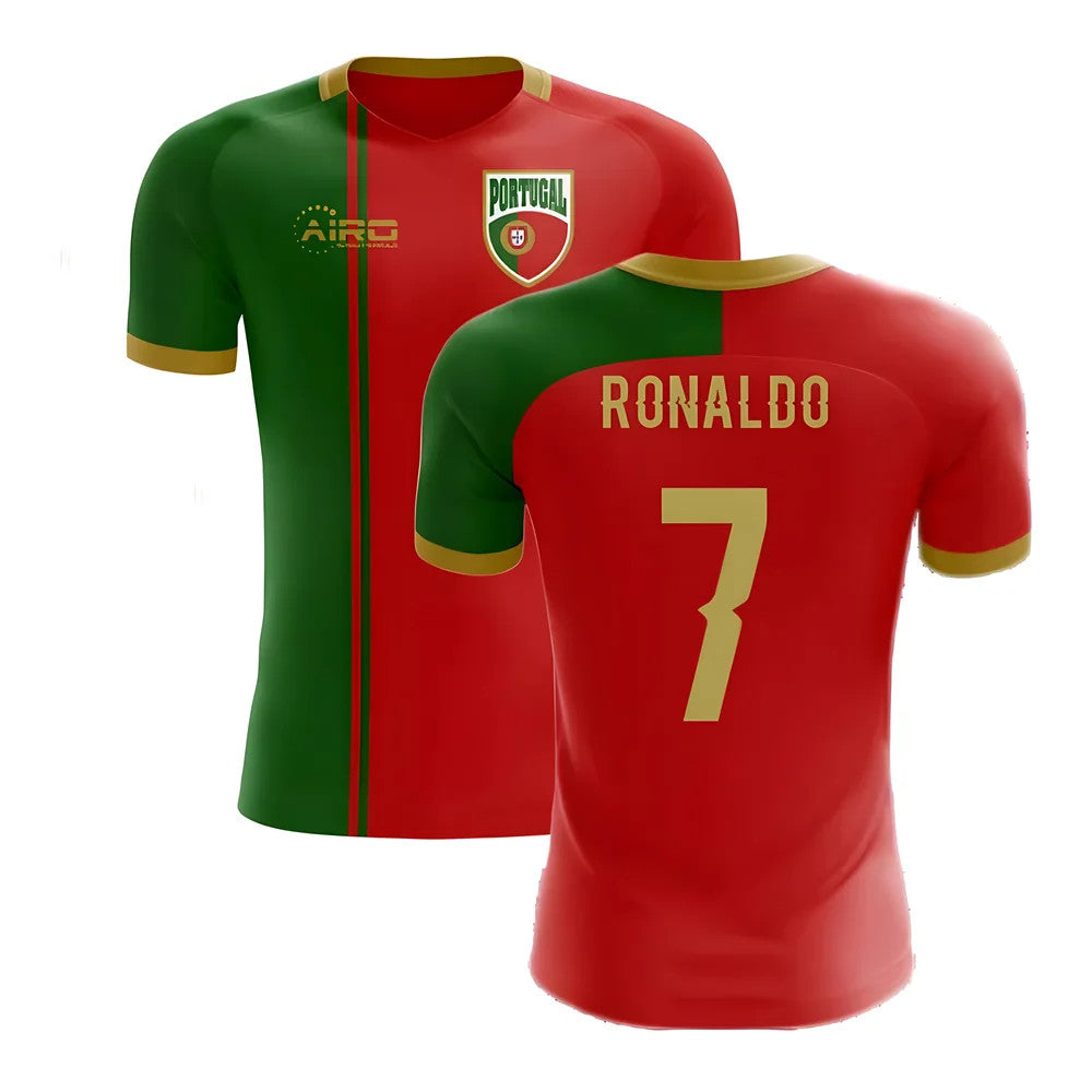 2025-2026 Portugal Flag Home Concept Football Shirt (Ronaldo 7) - Kids_4
