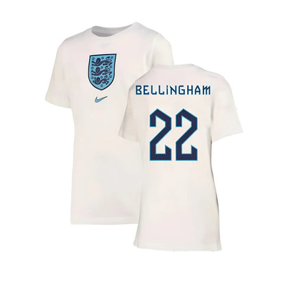 2022-2023 England Crest Tee (White) - Kids (Bellingham 22)_4