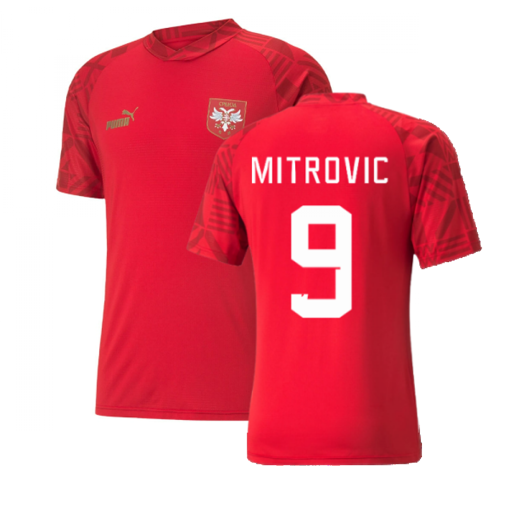 2022-2023 Serbia Pre-Match Jersey (Red) (MITROVIC 9)_4