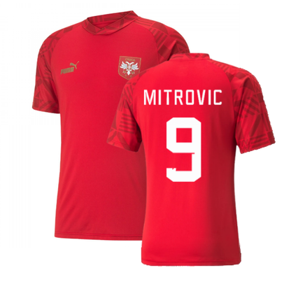 2022-2023 Serbia Pre-Match Jersey (Red) (MITROVIC 9)_4