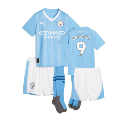 2023-2024 Man City Home Mini Kit (HAALAND 9)_4