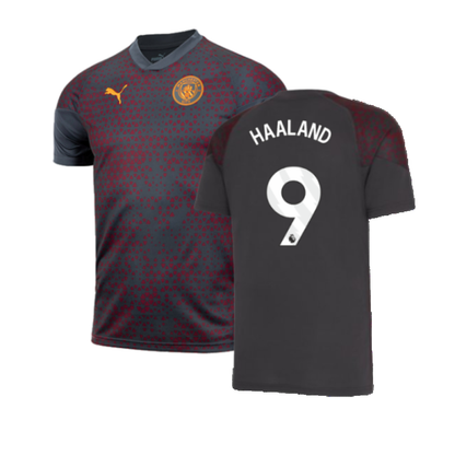 2023-2024 Man City Training Jersey (Strong Grey) (HAALAND 9)_3