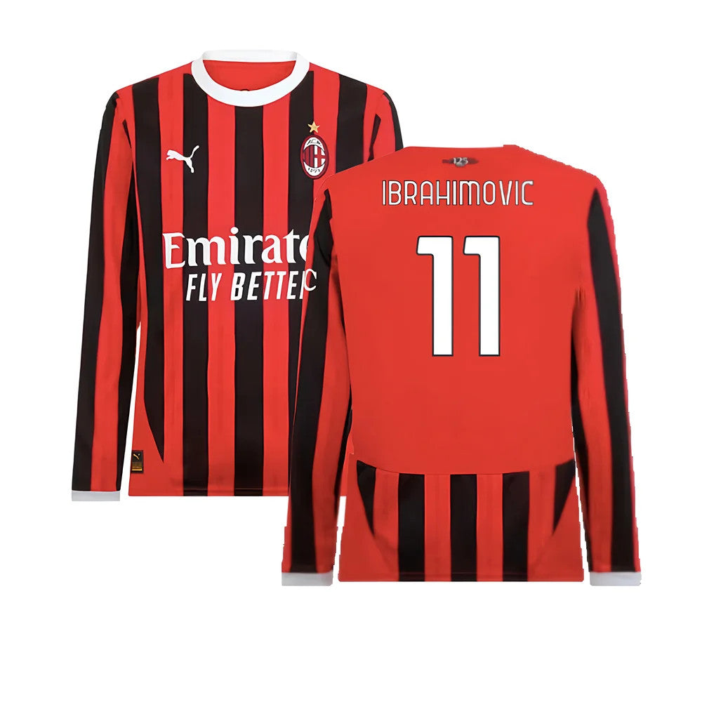 2024-2025 AC Milan Home Long Sleeve Shirt (Ibrahimovic 11)_4