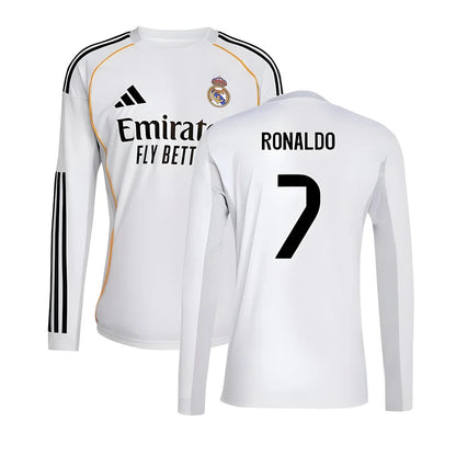 2025-2026 Real Madrid Long Sleeve Home Shirt (Ronaldo 7)_6
