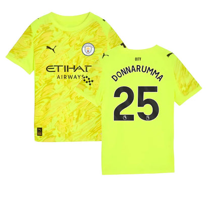 2025-2026 Man City Goalkeeper Third Shirt (Yellow) - Kids (Donnarumma 25)_2