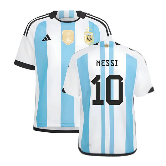 Argentina 2022 World Cup Winners Home Shirt - Kids (MESSI 10)_0