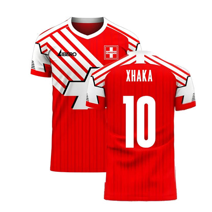 Switzerland 2025-2026 Retro Concept Football Kit (Libero) (XHAKA 10)_0