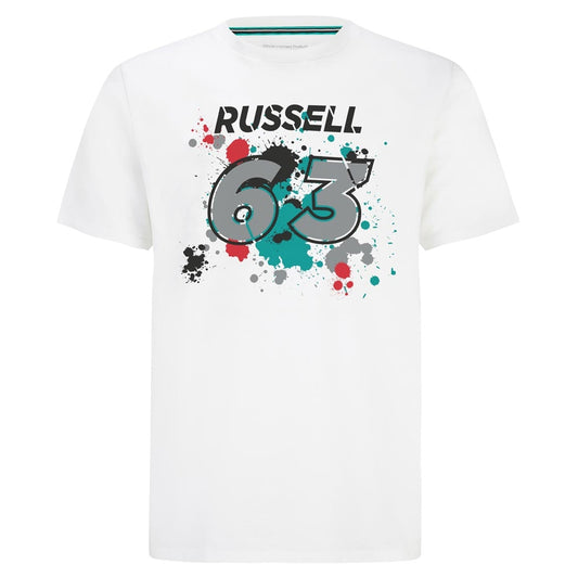 2022 Mercedes George Russell #63 T-Shirt (White)_1