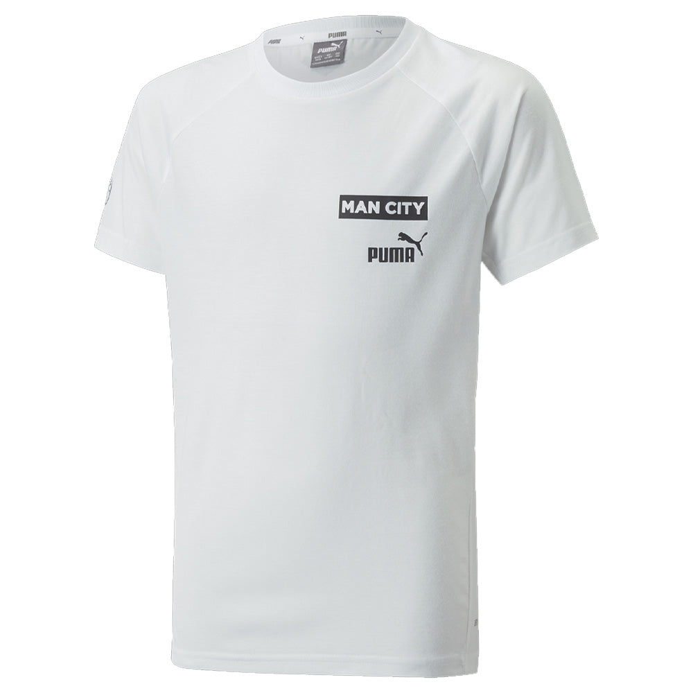 2022-2023 Man City Casuals Tee (White) - Kids_1