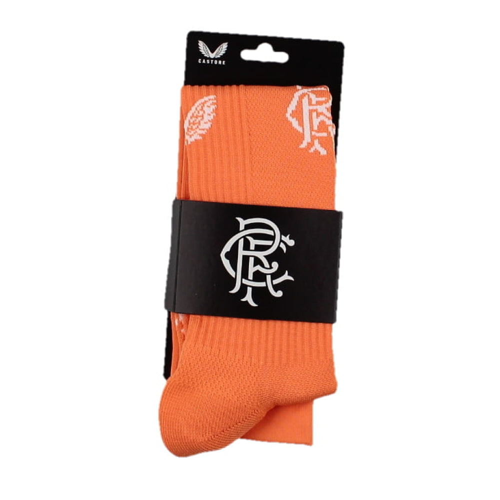 2022-2023 Rangers Goalkeeper Socks (Orange) - Kids_0