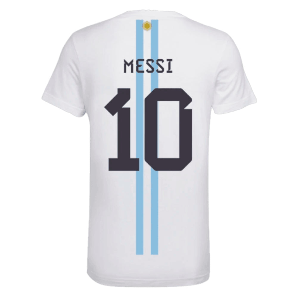 Messi Football Number 10 Graphic T-Shirt (White)_1
