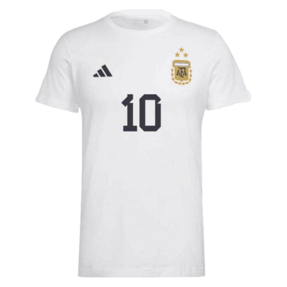 Messi Football Number 10 Graphic T-Shirt (White)_1