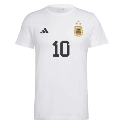 Messi Football Number 10 Graphic T-Shirt (White)_1