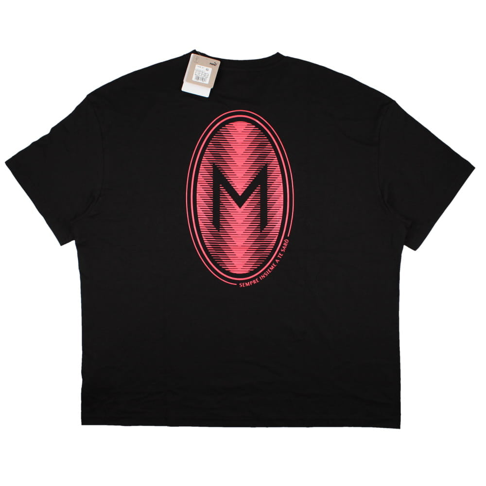 2023-2024 AC Milan FtblCulture Graphic V Neck Tee (Black)_1