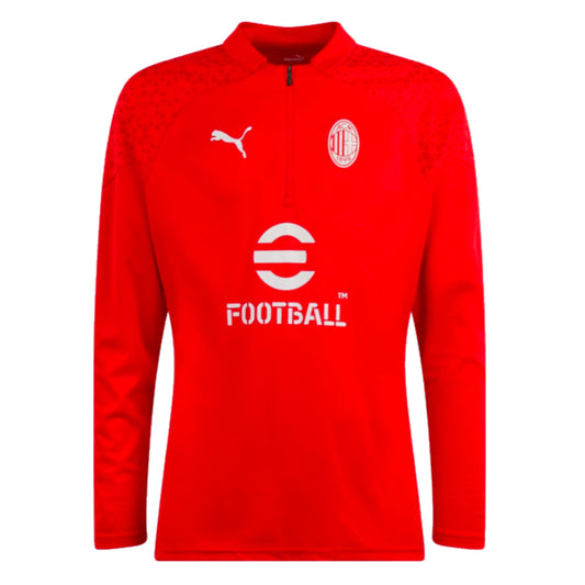 2023-2024 AC Milan Training Half Zip Top (Red)_1