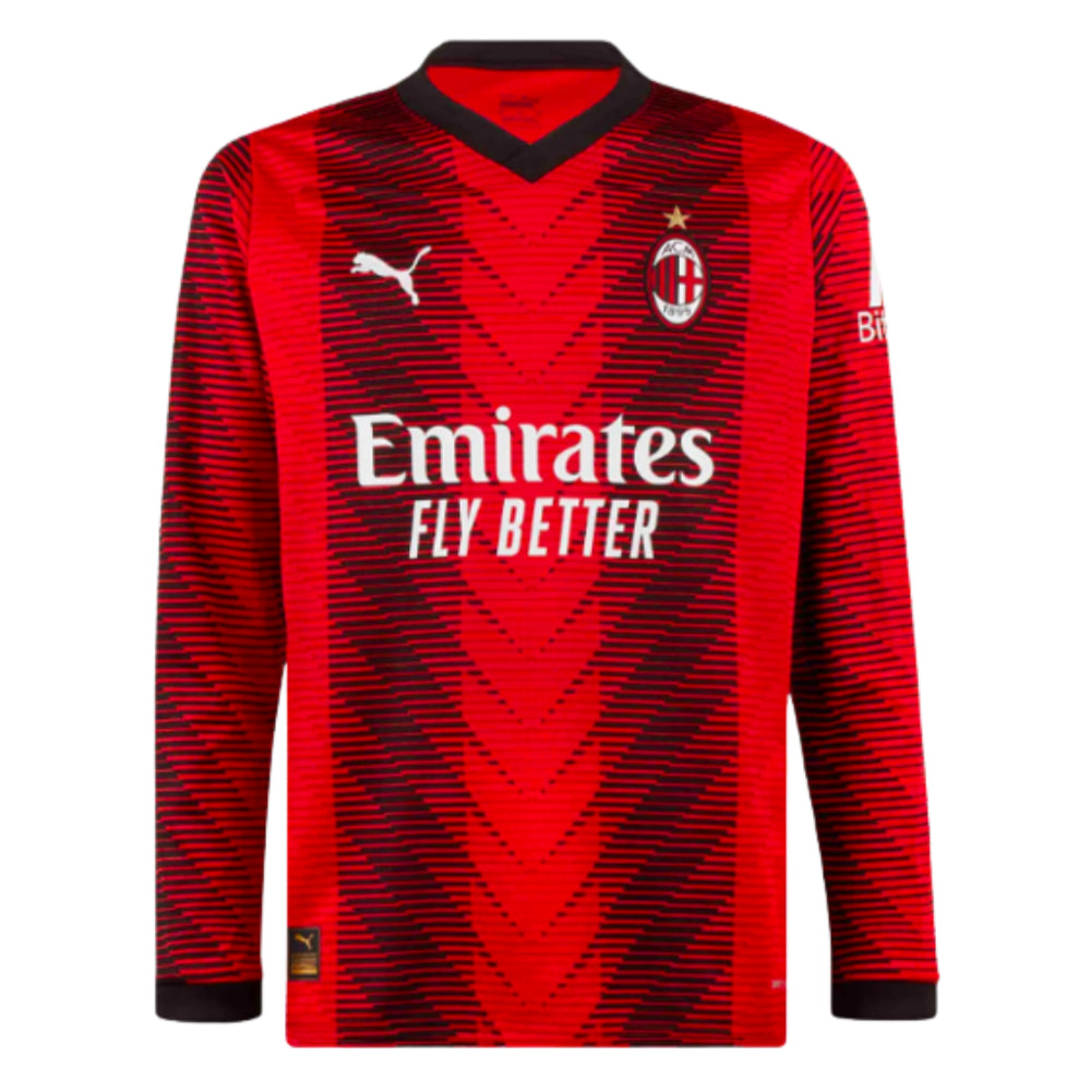 2023-2024 AC Milan Long Sleeve Home Shirt_1