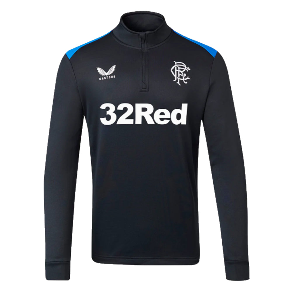 2023-2024 Rangers Players Matchday Half Zip Midlayer (Black)_1