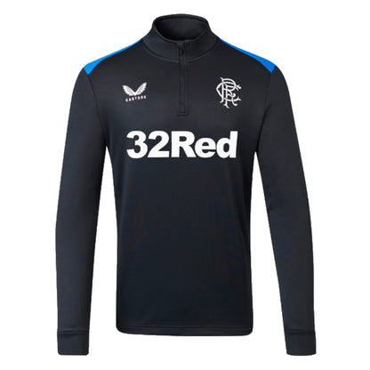 2023-2024 Rangers Players Matchday Half Zip Midlayer (Black)_1