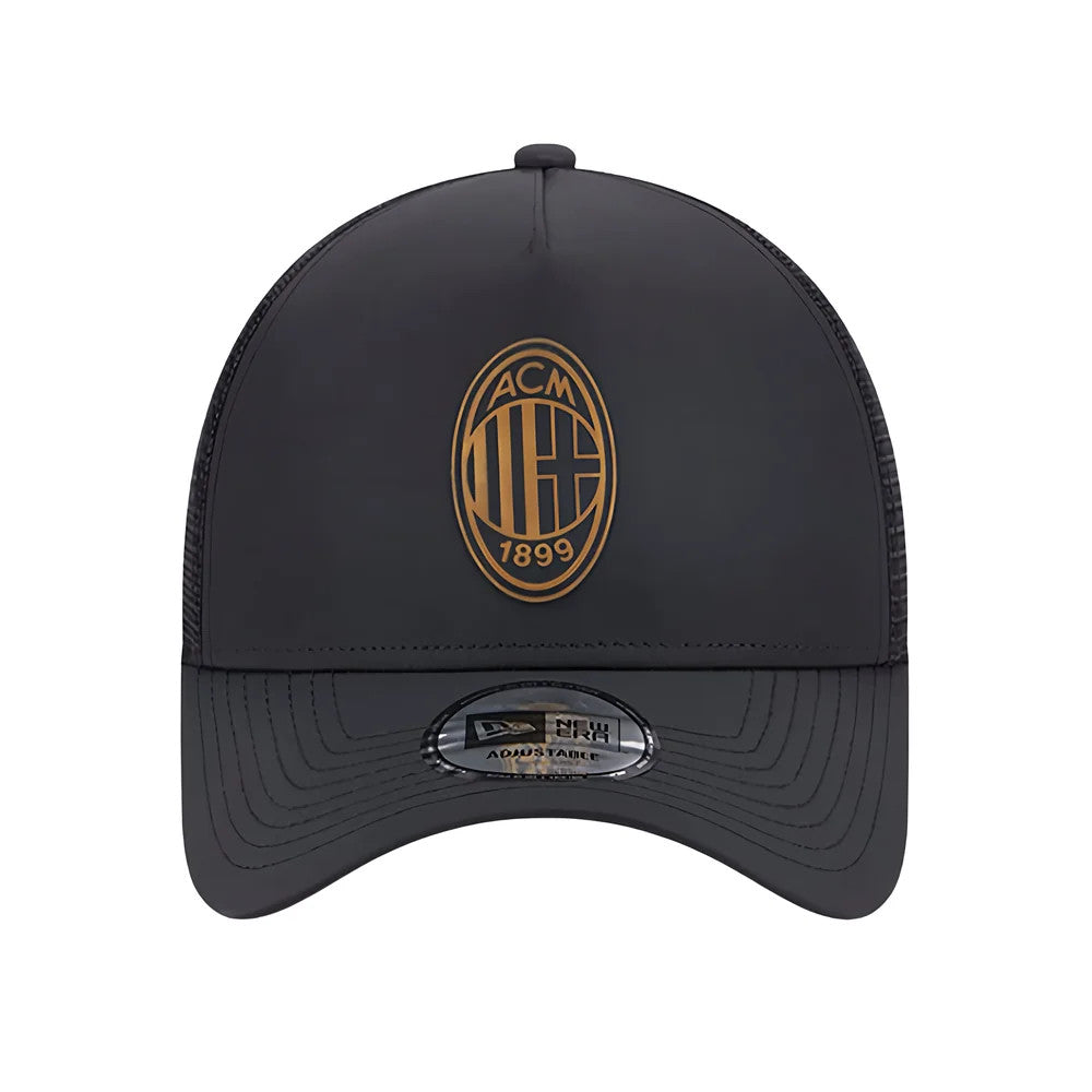 2023-2024 AC Milan Black + Gold A Frame Trucker Cap_3
