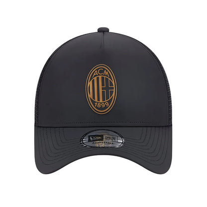 2023-2024 AC Milan Black + Gold A Frame Trucker Cap_3