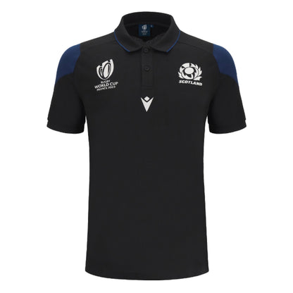 Scotland RWC 2023 Rugby Travel Polo Shirt (Black)_1
