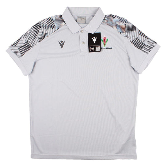 2023-2024 Samoa Rugby Travel Player Poly Polo Shirt (Silver)_1