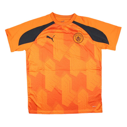 2023-2024 Man City Pre-Match Jersey (Orange) - Kids (HAALAND 9)_4