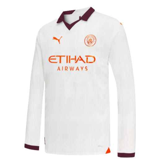 2023-2024 Man City Long Sleeve Away Shirt (Kids)_1