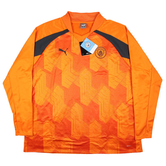 2023-2024 Man City Pre-Match LS Sweat Top (Orange)_1