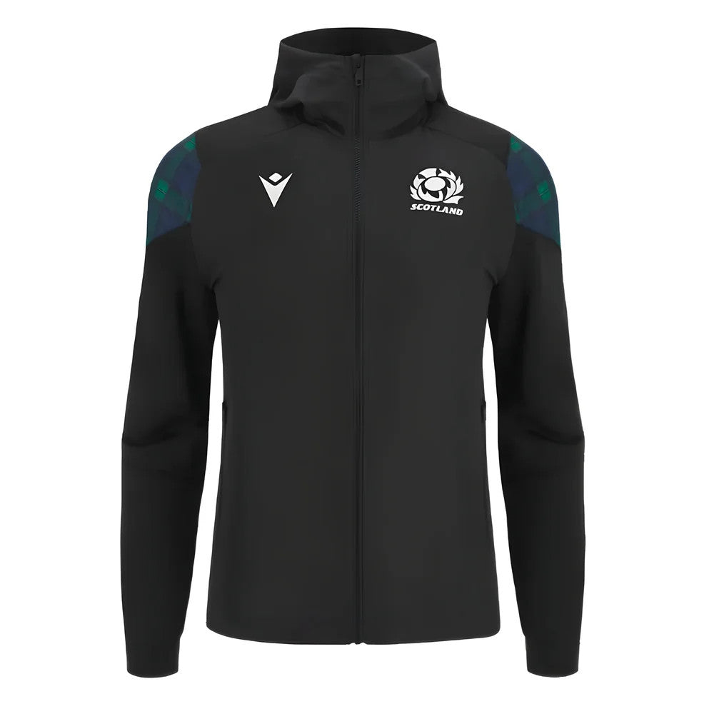 2023-2024 Scotland Rugby Travel Full Zip Hoodie (Black) - Kids_1