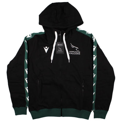 2023-2024 Newcastle Falcons Rugby Travel Player Hoody Full Zip (Black)_1