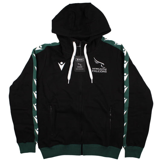2023-2024 Newcastle Falcons Rugby Travel Player Hoody Full Zip (Black)_1
