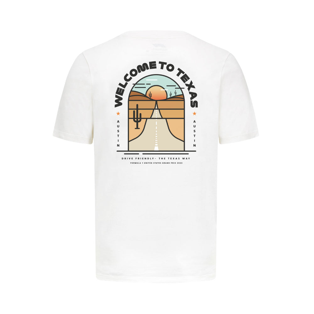 2023 F1 Formula 1 Mens T-Shirt Cotton Austin RS White_1