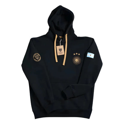 Argentina Retro Football Hoodie El Sol Black_0