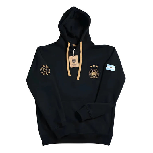 Argentina Retro Football Hoodie El Sol Black_0