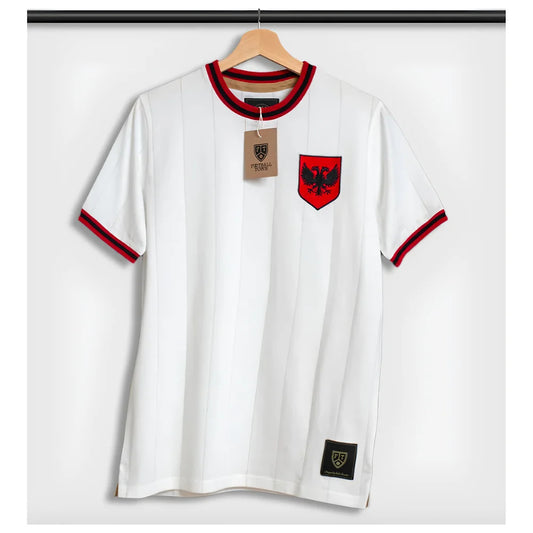 Albania Shqiponje White Retro Football Shirt_0