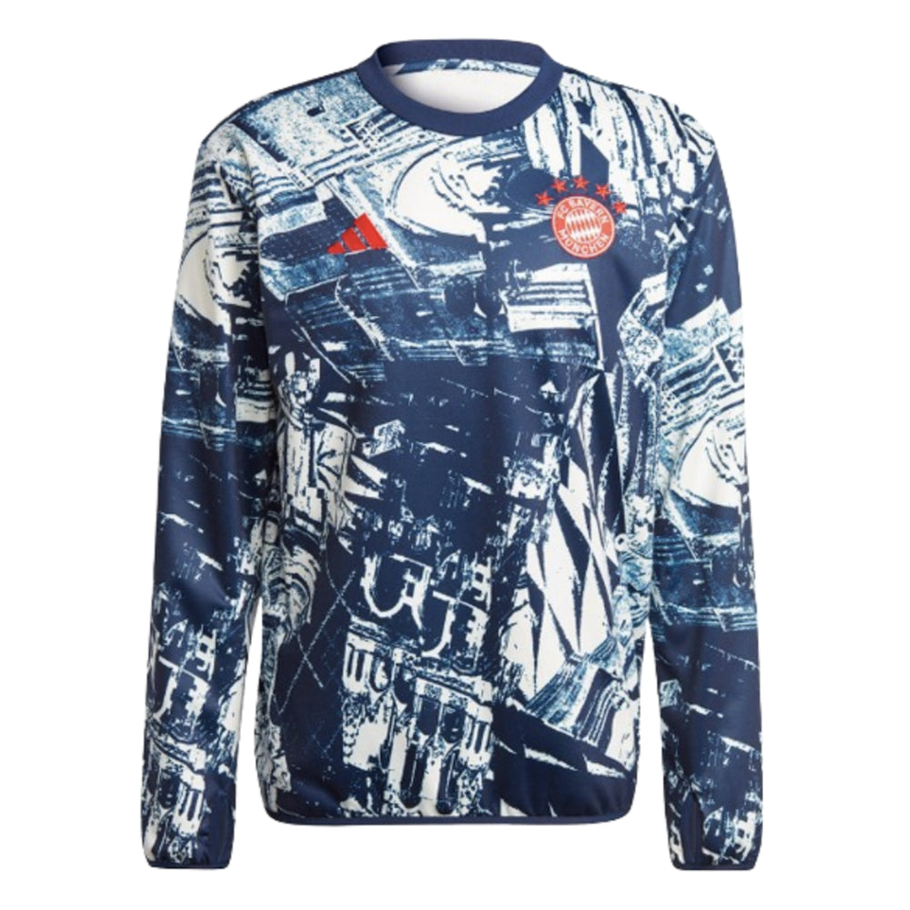 2023-2024 Bayern Munich Pre-Match Warm Up Top (Off White)_1