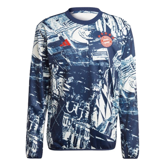 2023-2024 Bayern Munich Pre-Match Warm Up Top (Off White)_1