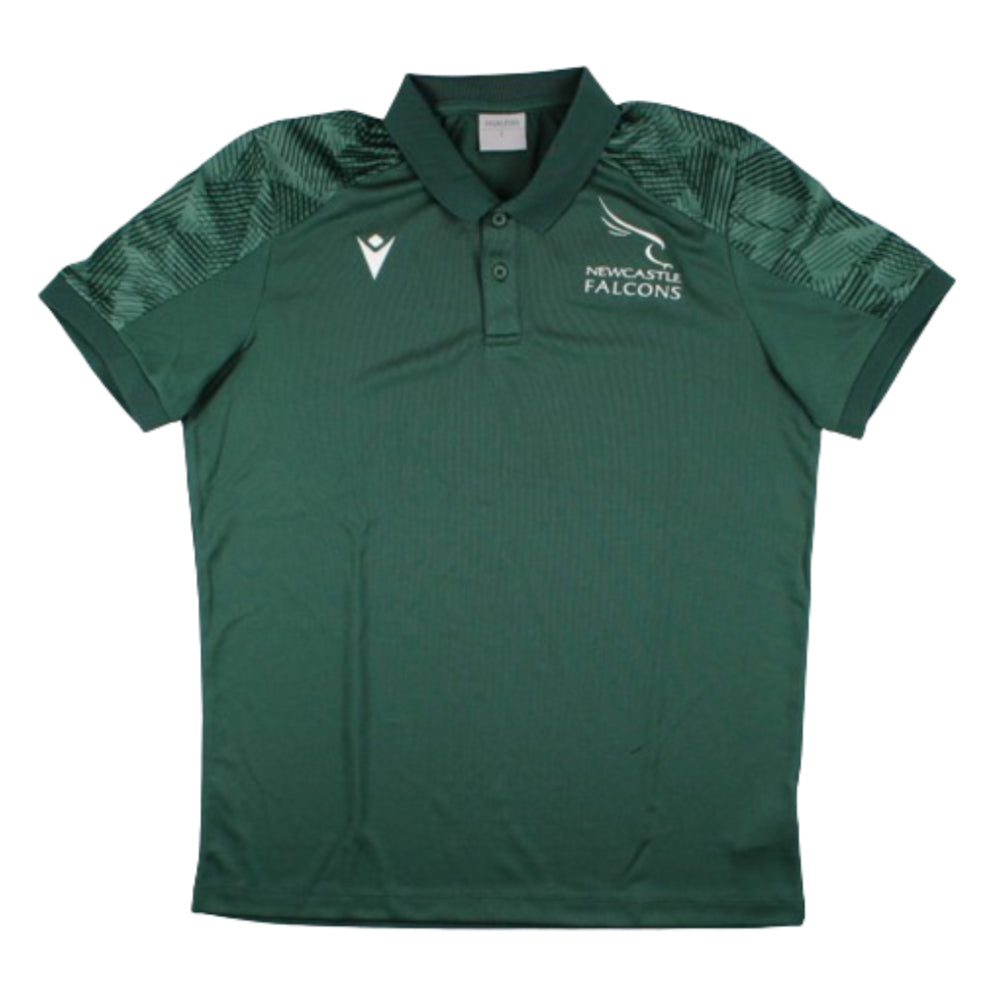 2023-2024 Newcastle Falcons Travel Player Poly Polo Shirt (Green)_1