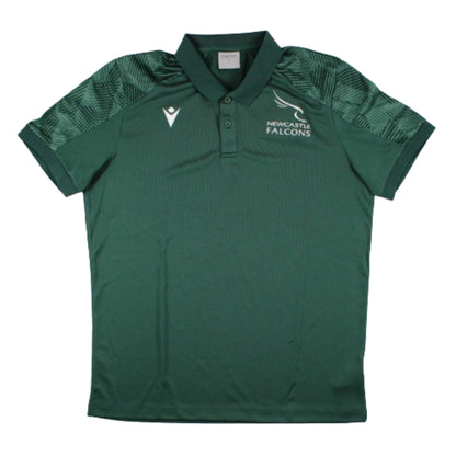 2023-2024 Newcastle Falcons Travel Player Poly Polo Shirt (Green)_1