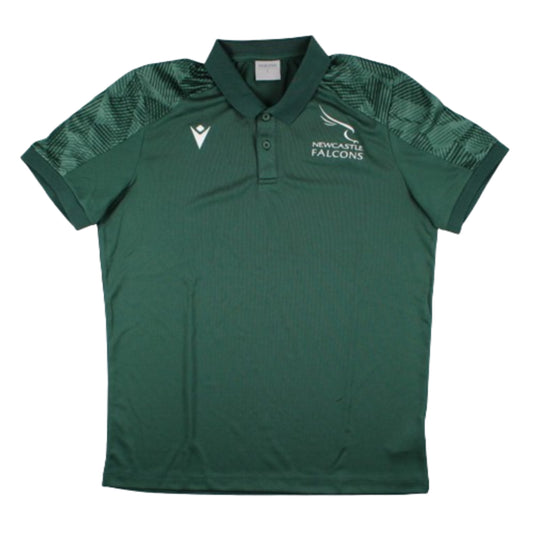 2023-2024 Newcastle Falcons Travel Player Poly Polo Shirt (Green)_1
