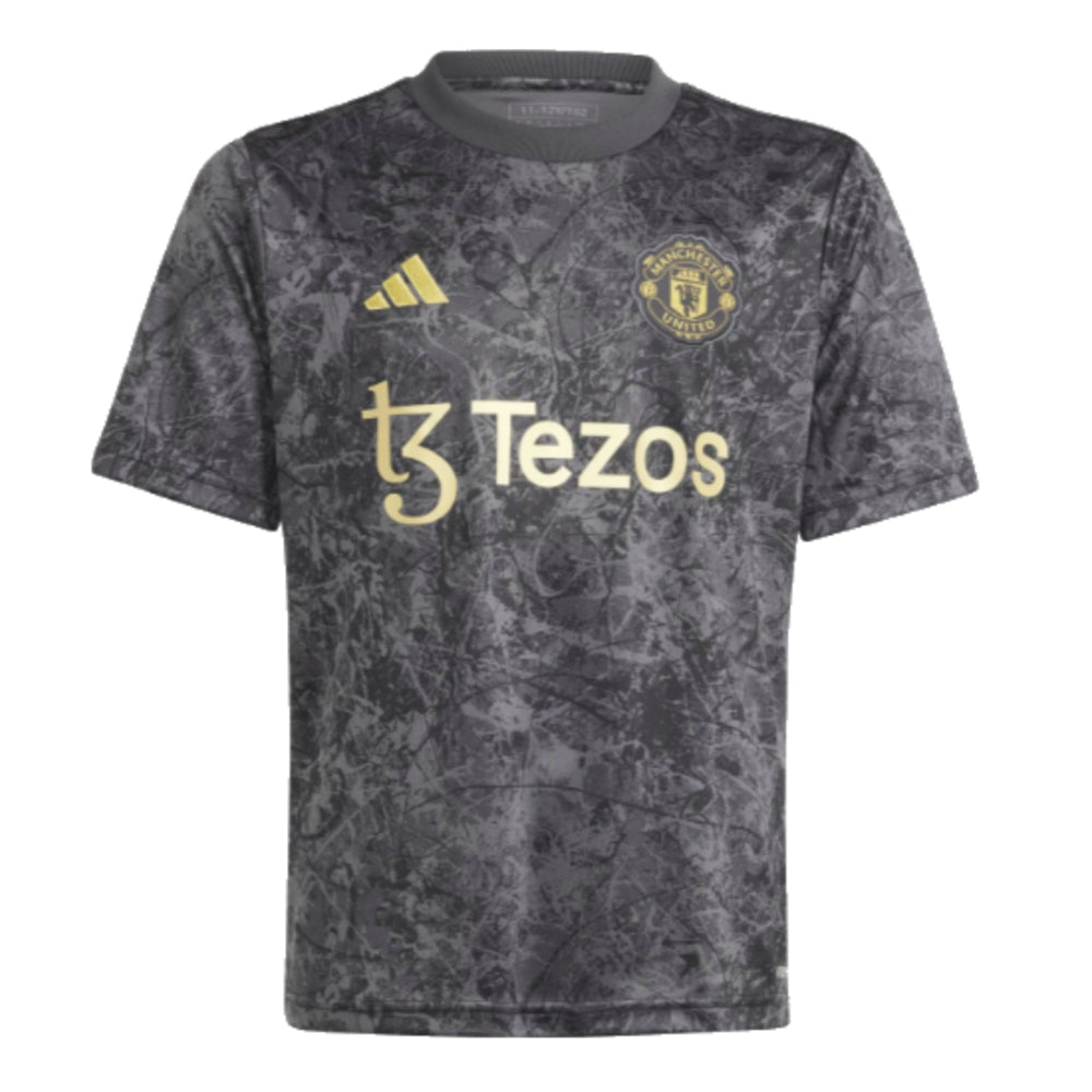 2023-2024 Man Utd Pre-Match Shirt (Black) - Kids_1