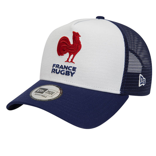 France Rugby White A-Frame Trucker Cap_0