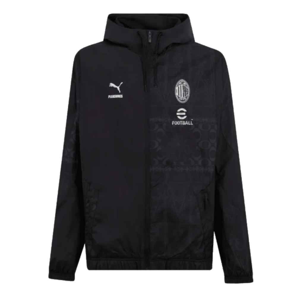 2023-2024 AC Milan x PLEASURES Prematch Jacket (Black)_1