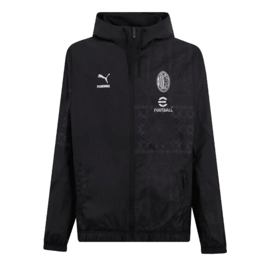 2023-2024 AC Milan x PLEASURES Prematch Jacket (Black)_1