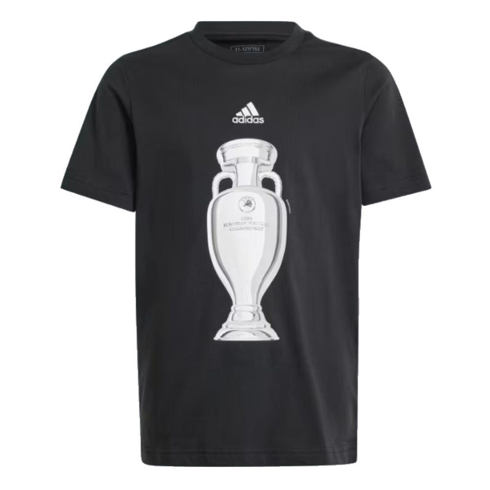 adidas Euro 2024 Official Emblem Trophy T-Shirt (Black) - Kids_1