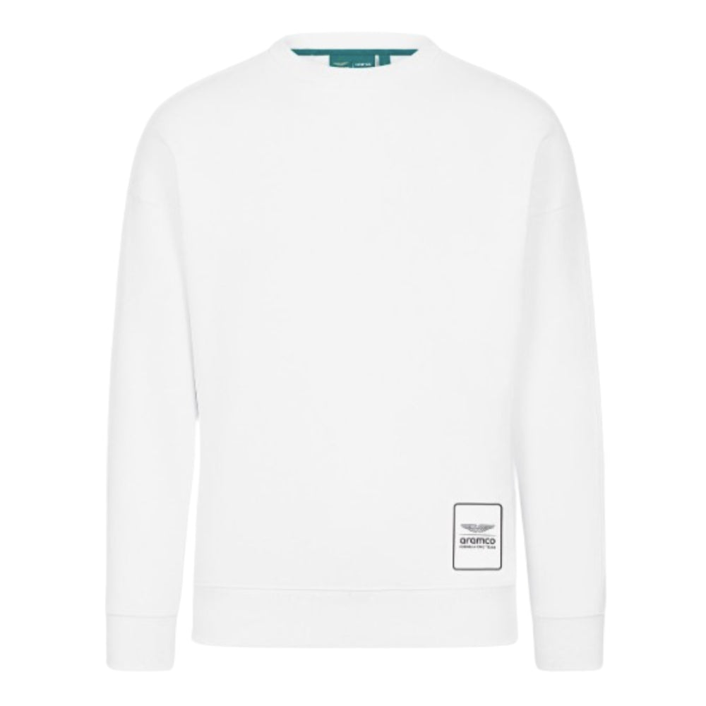 2024 Aston Martin Logo Crew Sweatshirt (White)_1